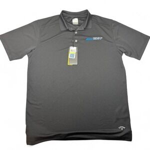 Callaway Mens Corvette E-Ray Golf Polo Shirt Black Size Medium UPF 40 Preppy NWT